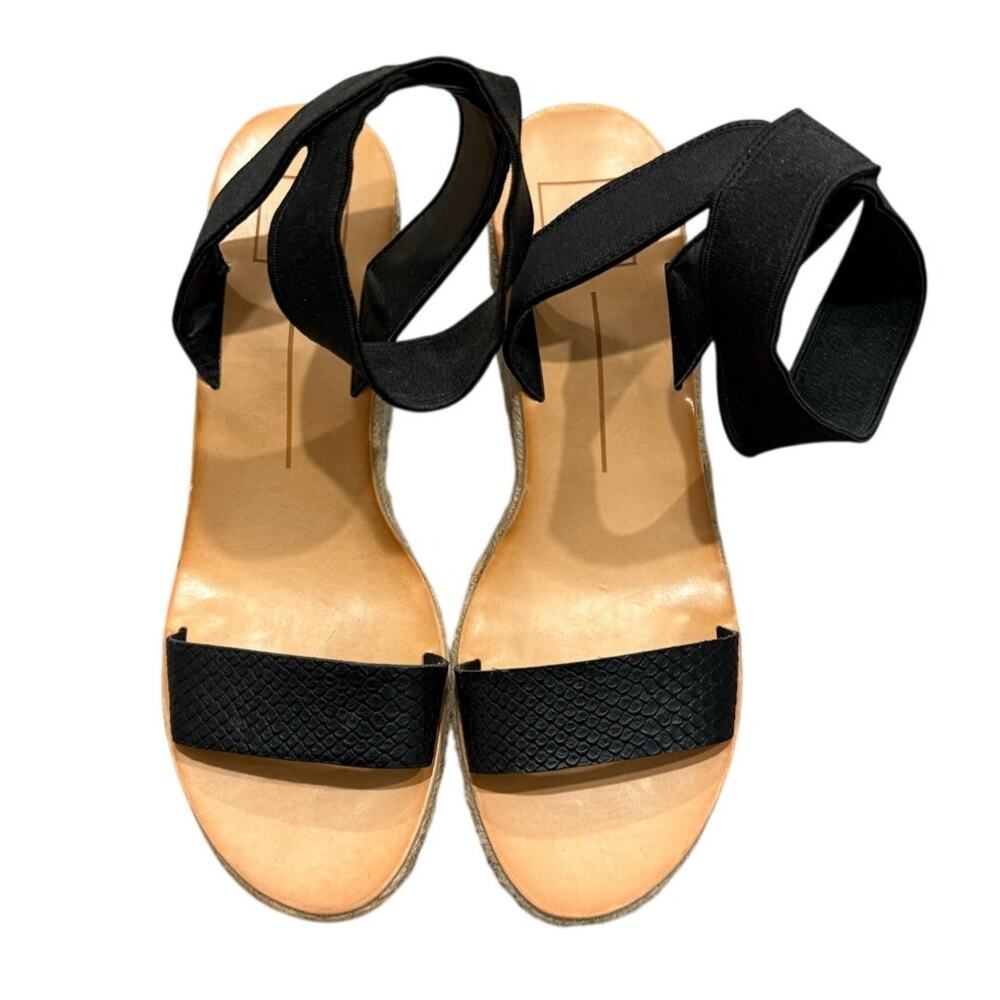 Dolce Vita Black Espadrille Wedge Sandals Size 9 - Picture 7 of 7